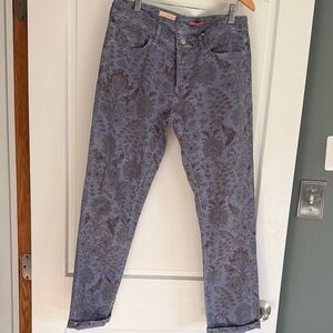 Pilcro Anthropologie unique floral jeans